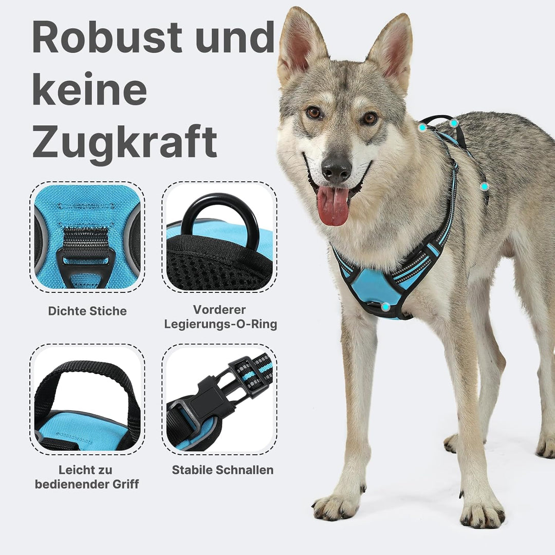 Demigreat Hundegeschirr Mittelgrosse Grosse Hunde, Anti Zug Hundegeschirr Gepolstert mit Griff, Atmu