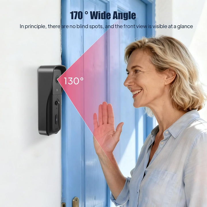 Kabellose Türklingel Kamera mit 4,3" Monitor, 110° Infrarot-Nachtsicht & PIR-Bewegungserkennung, Ind