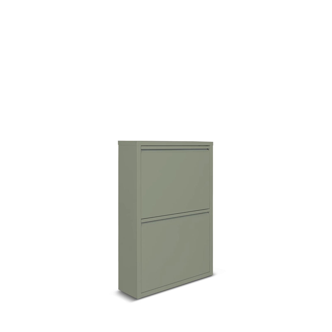 Metall-Schuhschrank 2-Türen - 50 x 15 x 71,5 cm - Platzsparendes und Stilvolles Schuhregal - Moderne
