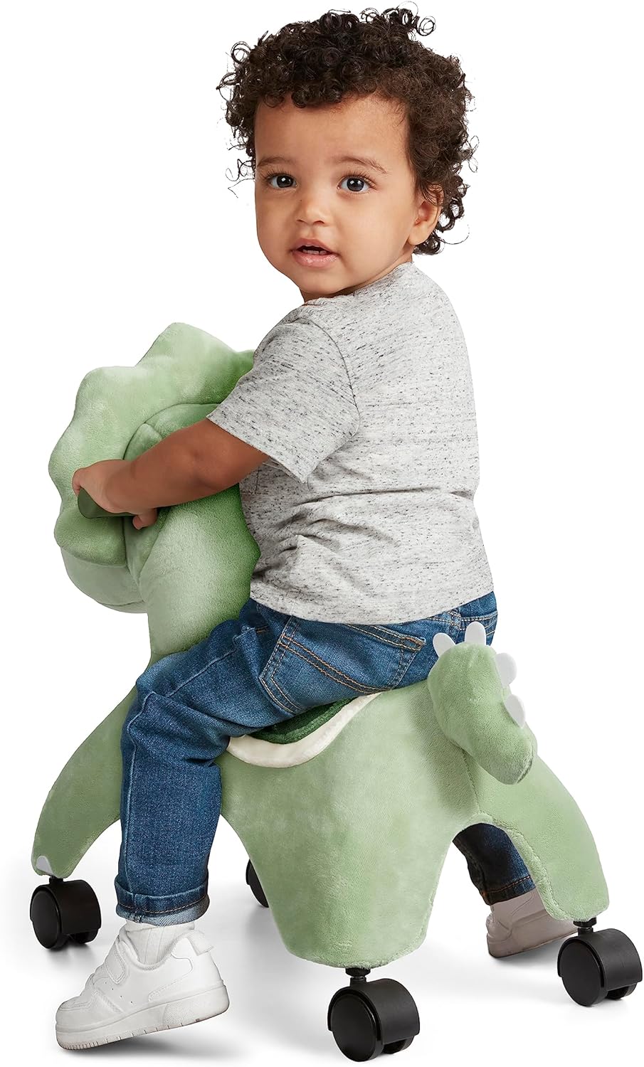 Radio Flyer Dash der rollende Dinosaurier, Rutschspielzeug, Grünes Rutschauto für Kleinkinder von 1