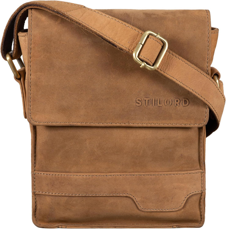 STILORD 'Sven' Herrenhandtasche Leder Umhängetasche klein Schultertasche Männer 8 Zoll Tablet Herren