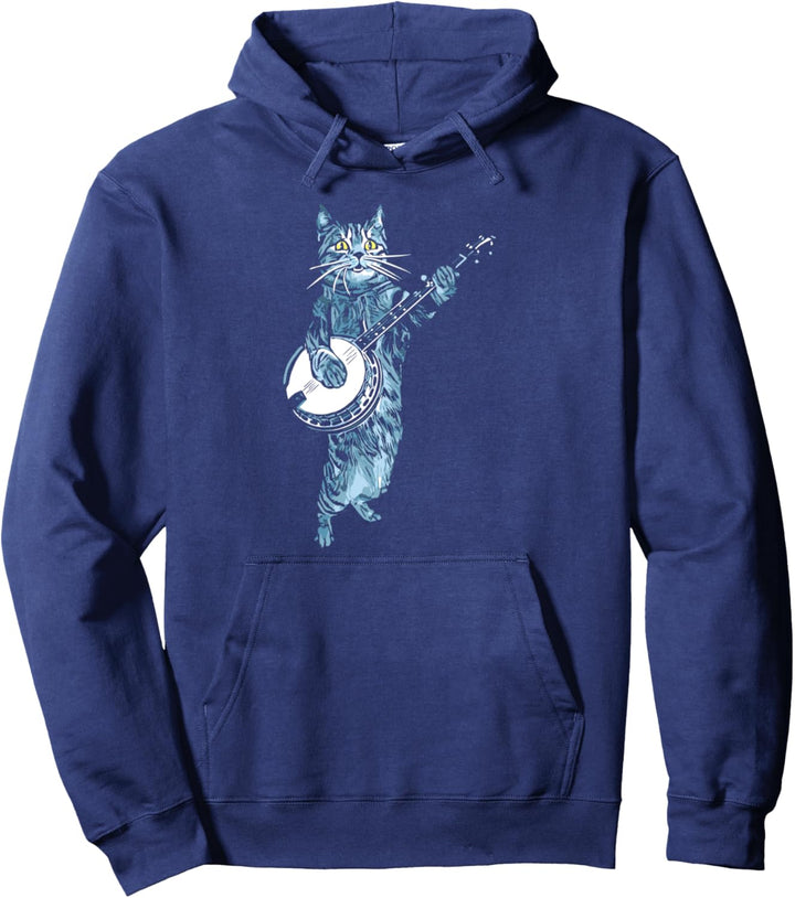 Banjo Cat! Lustige Bluegrass Country Volksmusik Vintage Pullover Hoodie