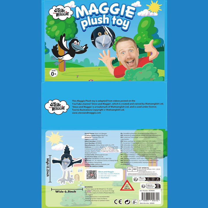 Steve und Maggie handpuppe – Maggie Magpie Hand Puppet for Kids 1+, Soft Bird Puppet for Pretend Pla