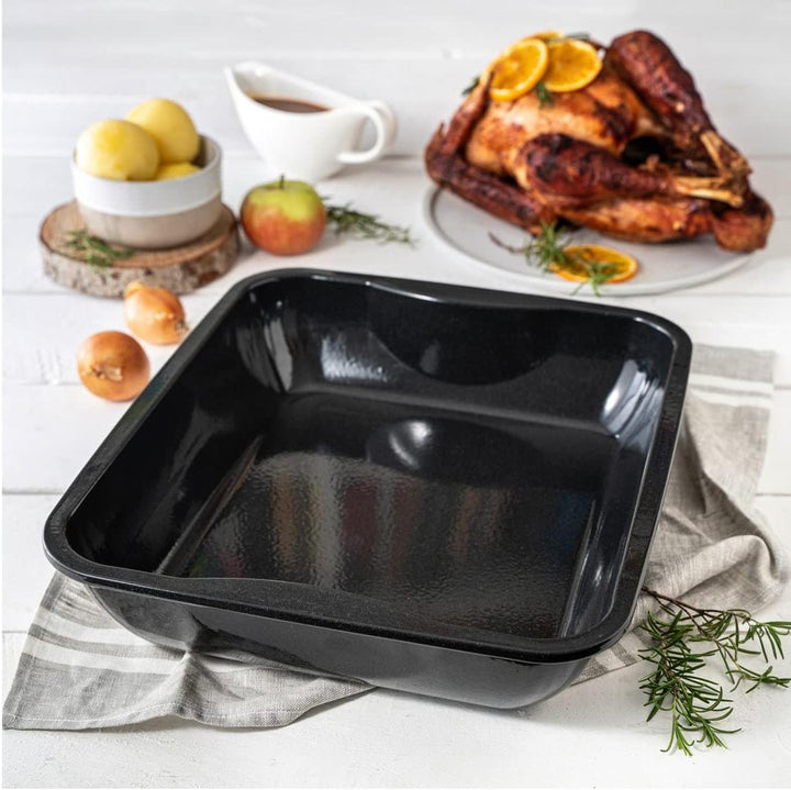 Zenker XXL Bräter Emaille (40 x 8 x 34 cm) SPECIAL COOKING, rechteckige Ofenform mit Emaille-Versieg
