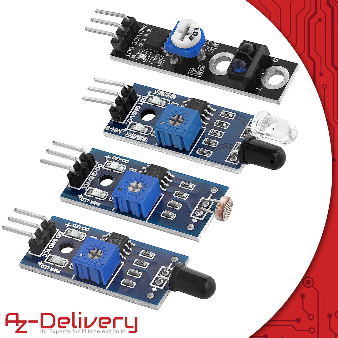 AZDelivery 5 x 16 in 1 Kit Zubehörset mit Sensoren und Modulen kompatibel mit Arduino und Raspberry