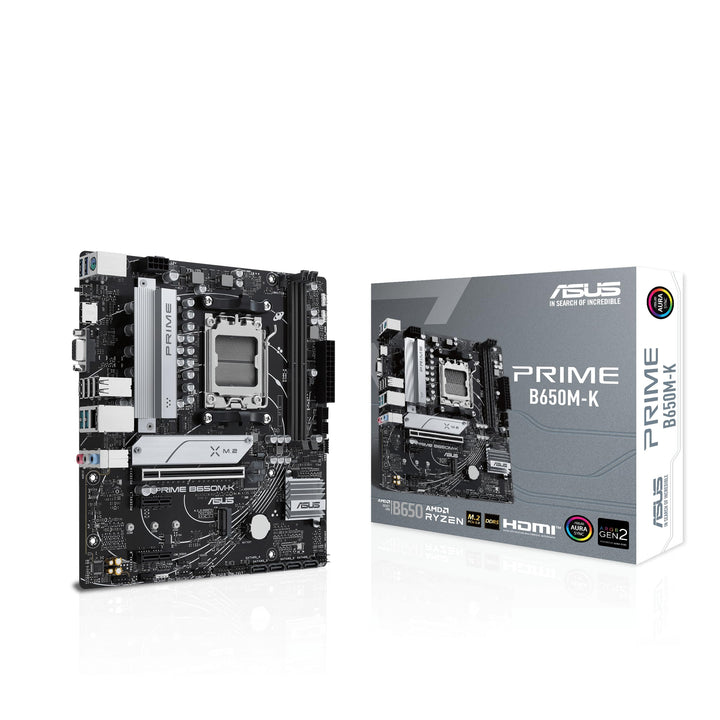 ASUS Prime B650M-K Mainboard Sockel AMD AM5 (Ryzen 7000, Micro-ATX, DDR5 Speicher, PCIe 5.0, BIOS Fl