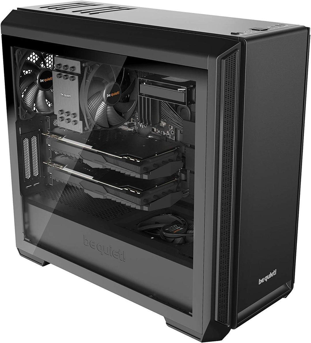 be quiet! Silent Base 601 Window Black PC-Gehäuse, 2X Pure Wings 2 140mm Lüfter, bis 360mm Radiator,
