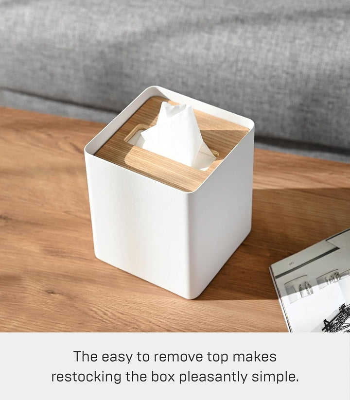 YAMAZAKI Box Cover Home | Stahl | Taschentuchetui, Einheitsgrösse, Esche