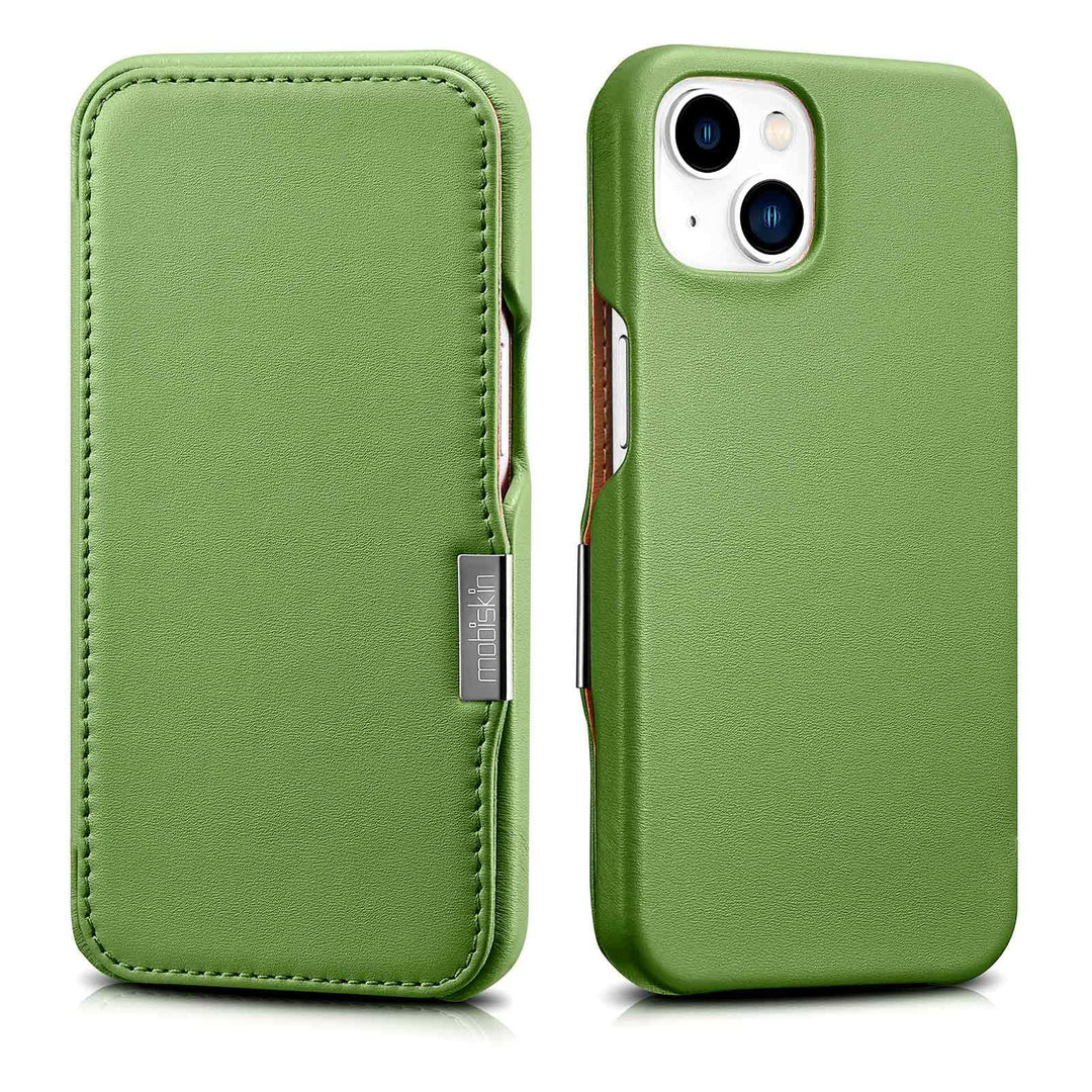 Mobiskin Hülle kompatibel mit Apple iPhone 13 (6,1 Zoll), Handyhülle mit echtem Leder, Case, Schutzh