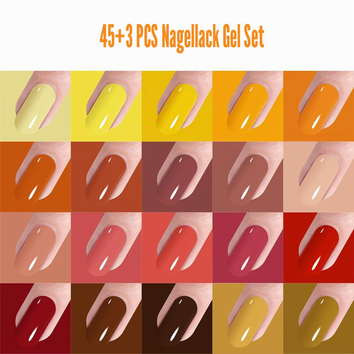 Vishine Maniküre-Set, UV/LED, Maschine, semi-permanent, 45 Farben Nagellack semi-permanent, Top Base