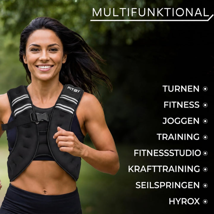 Gewichtsweste 5kg Herren Damen – Weighted Vest Verstellbar, Atmungsaktiv &amp; Wasserabweisend, Training