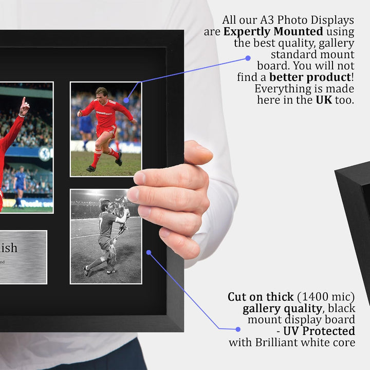 HWC Trading FR A3 Kenny Dalglish Liverpool Gedruckte Erinnerungsstücke Signiert Autogramm Foto Displ