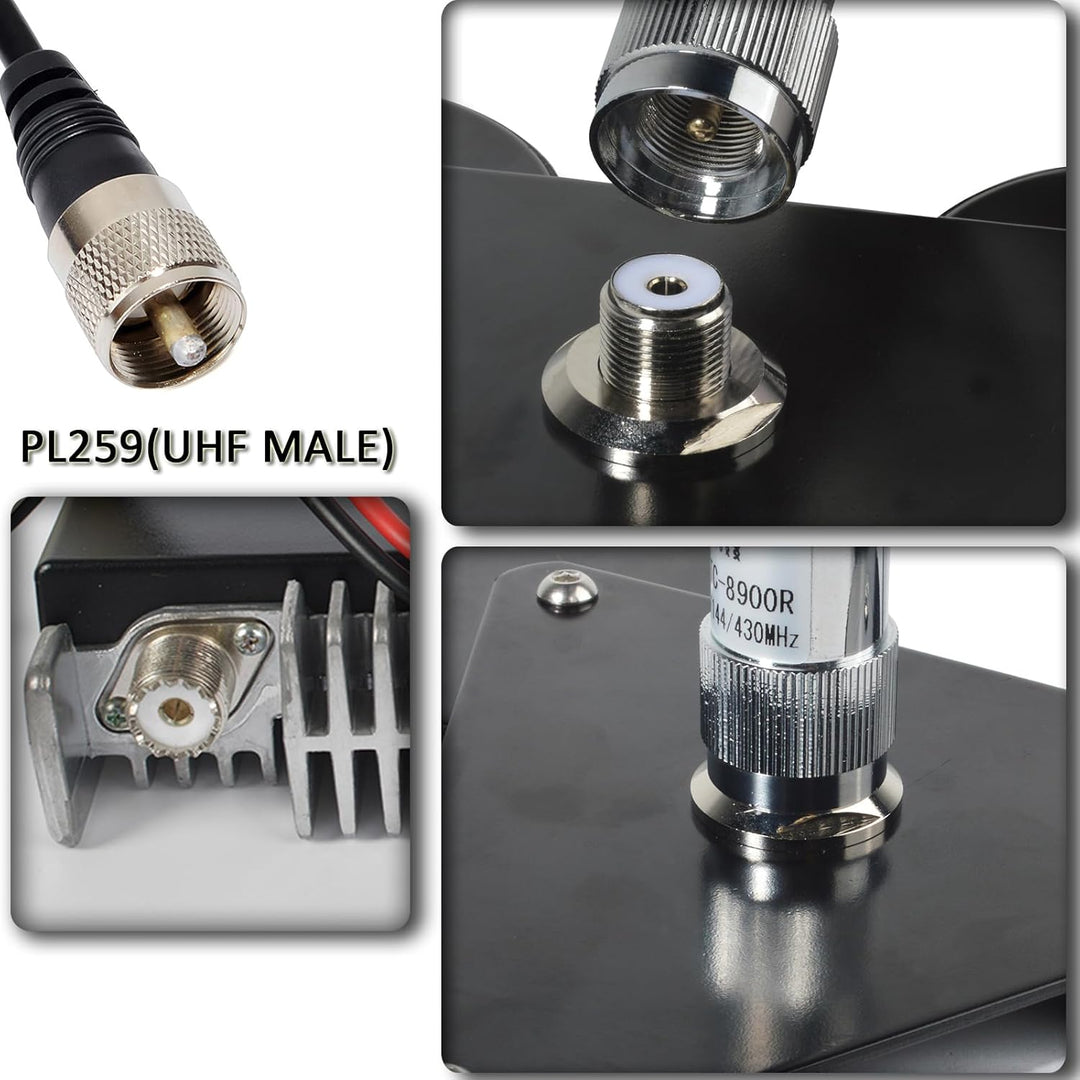 HYS CB-Antennen-Magnethalterung Magnetbasis 5 m RG58-Kabel, PL259-Stecker im Lieferumfang enthalten