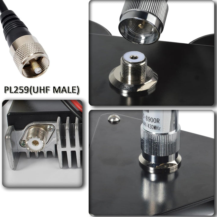 HYS CB-Antennen-Magnethalterung Magnetbasis 5 m RG58-Kabel, PL259-Stecker im Lieferumfang enthalten