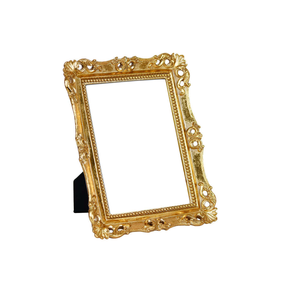 Funerom Dekorativer Vintage-Spiegel, Wandmontage, Tisch-Make-up-Spiegel, quadratisch (antikes Gold,