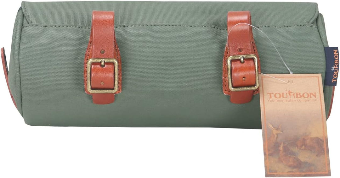 Tourbon Fahrradtasche für Lenker, wasserdicht, Leinen, mit Schultergurt Grün, Grün