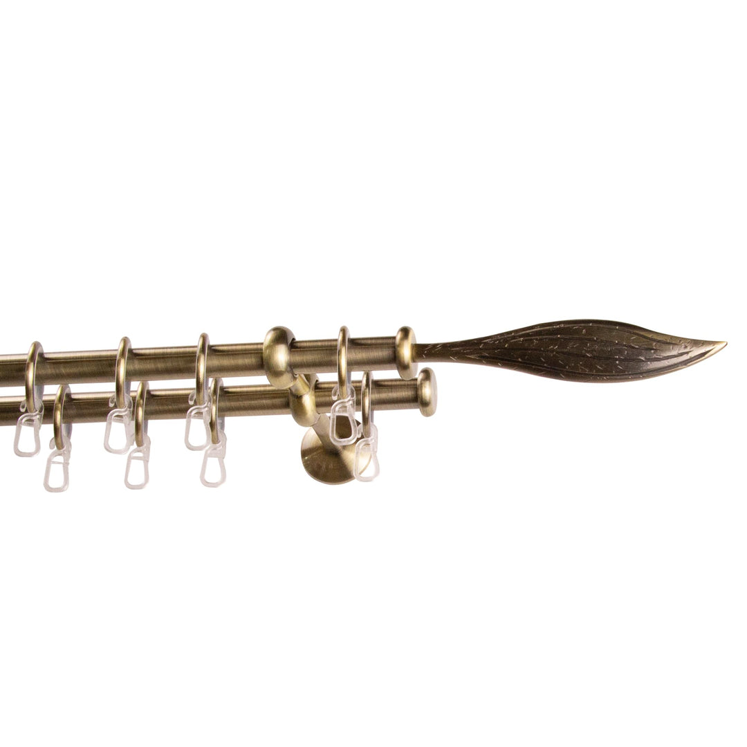 Garesa Gardinenstange Esperanca Ø 16mm, 2-läufig, Messing, antik I Rustikale Vorhangstange inkl. Rin