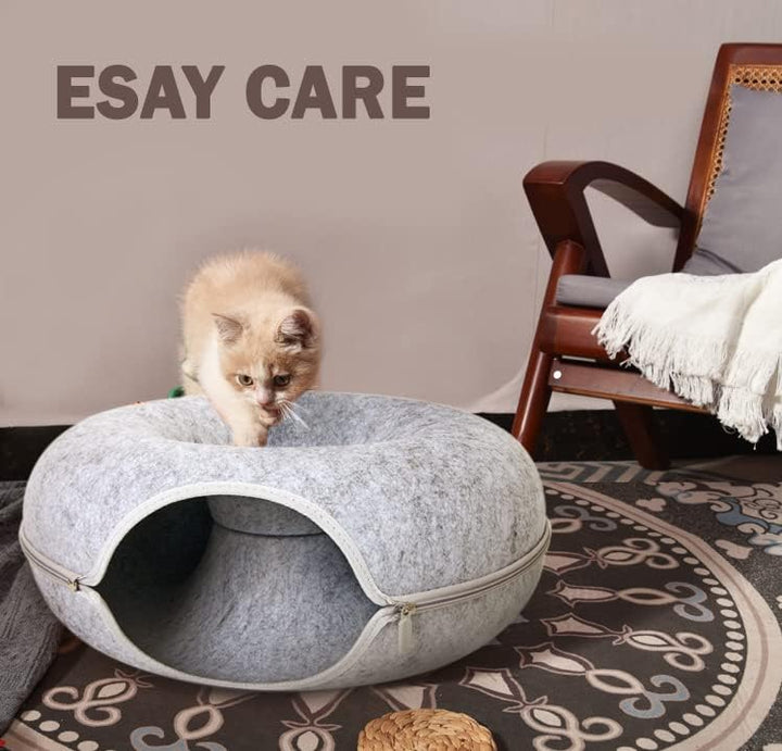 Lucky Sign - Katzenhöhle Katzentunnel aus Filz Katzenbett multifunktionalle Katzensofa gemütliches K