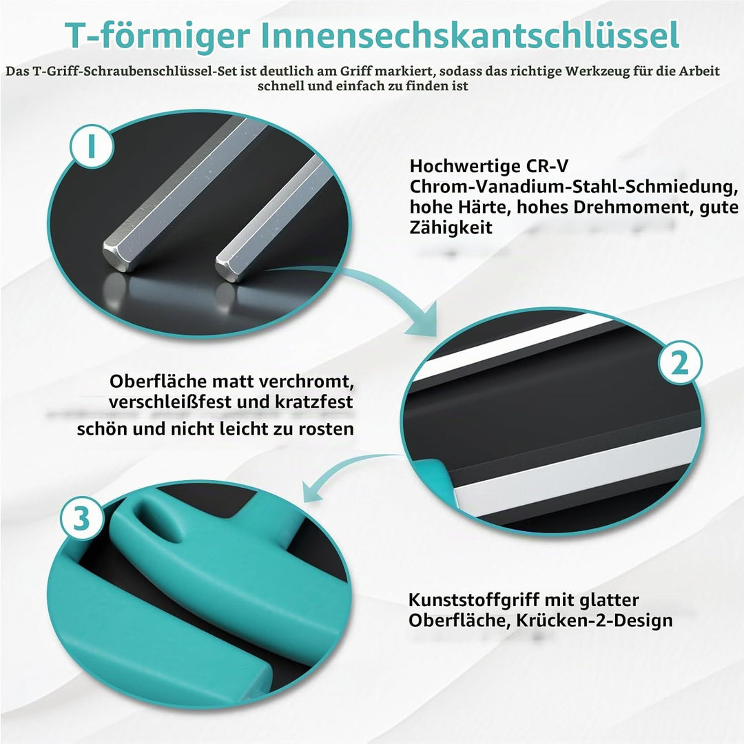 T-Griff Schlüssel-Satz: Metrisch T Griff Schraubendreher Set 8tlg (2.0mm/2.5mm/3mm/4mm/5mm/6mm/8mm/1