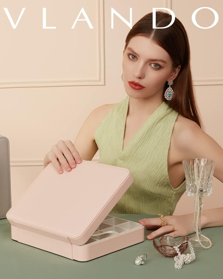 Vlando Schmuckkästchen Aulinna, Schmuckaufbewahrung Damen, Geschenke für Frauen, Schmuck Organizers