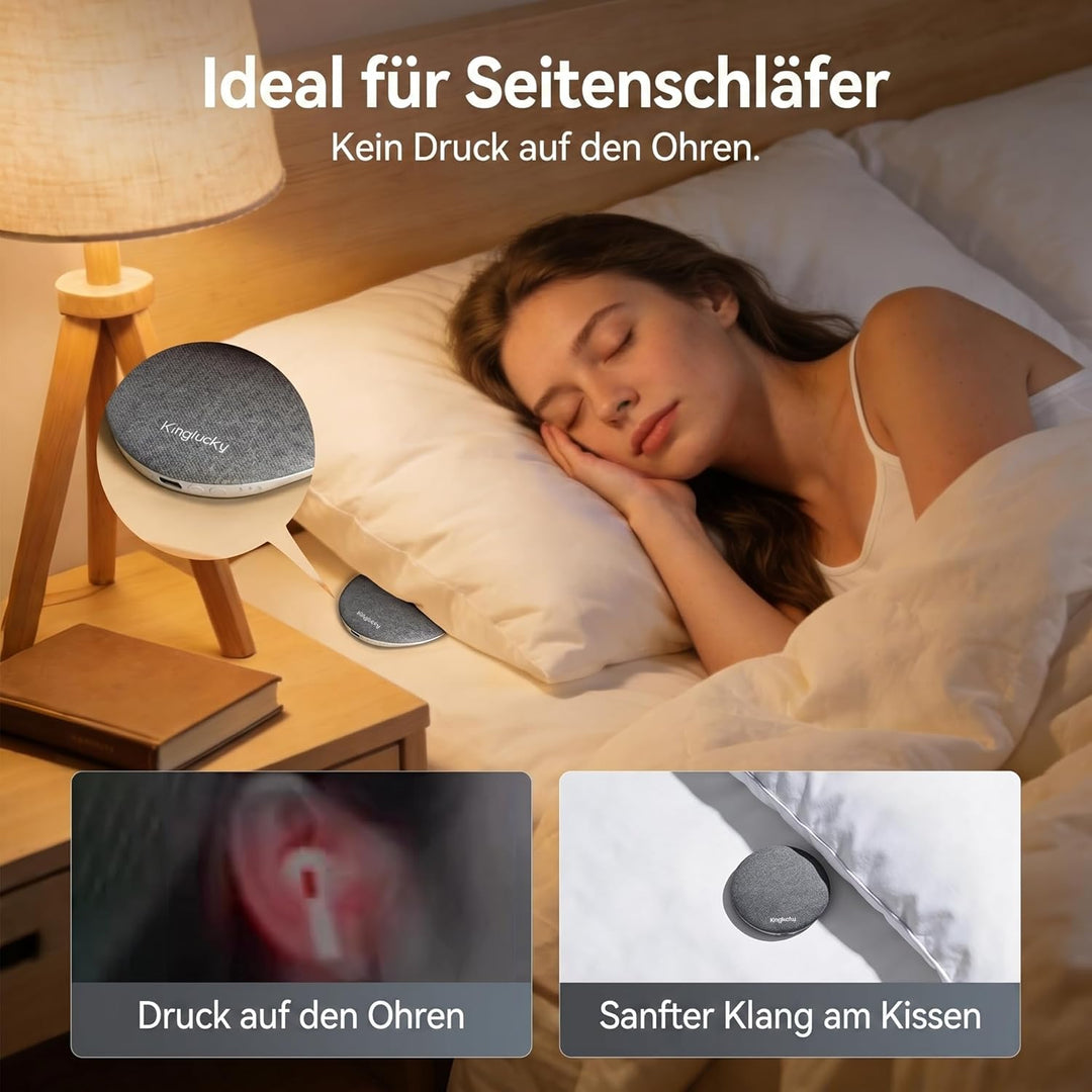 Kinglucky X50 Kissenlautsprecher Bluetooth Pillow Speaker für unter dem Kopfkissen, mit Weissem Raus