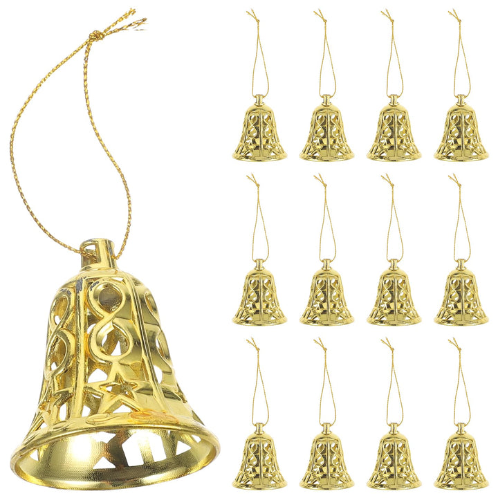 MAGICLULU 12 Stück Weihnachtliche Kunststoff-Glöckchen-Ornamente Weihnachtsbaumschmuck Kunststoff-Gl