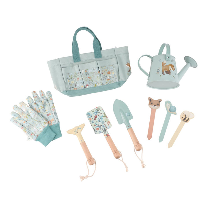 Little Dutch 9114 Gartengeräte Set für Kinder inklusive Tasche 10-teilig - Forest Friends