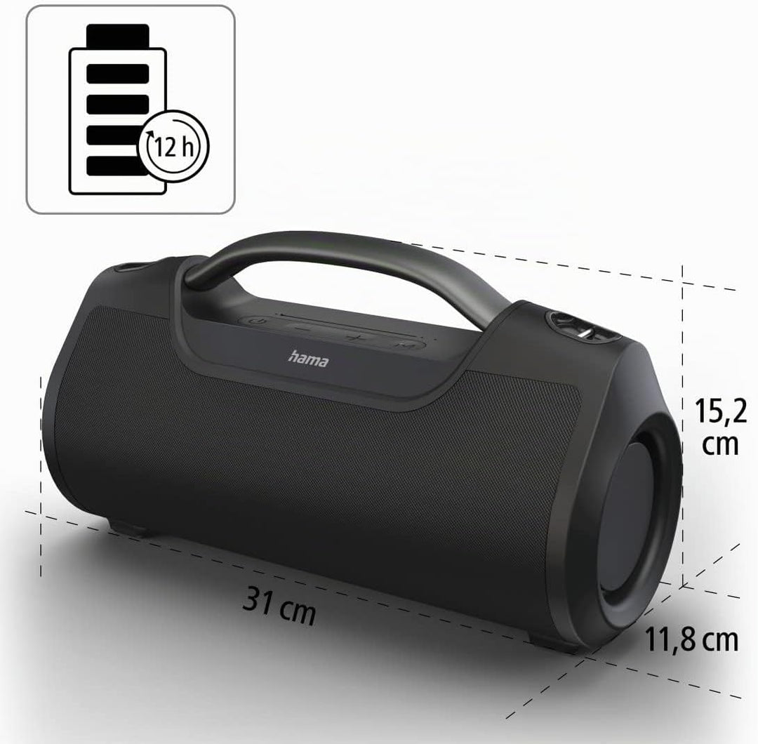 Hama Bluetooth Musikbox "SoundBarrel" (Bluetooth Lautsprecher wasserdicht nach IPX6, tragbare Musikb