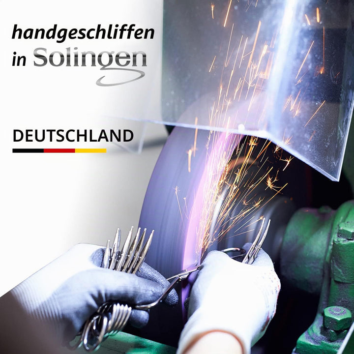 Solingen Manikür Set 12 teilig - Nagelset Herren und Damen mit allem was man für die Maniküre und Pe