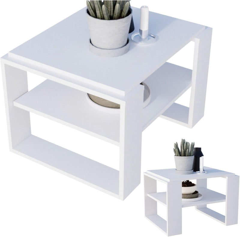 CraftPAK Wohnzimmer Tisch für Couch aus hochwertigem Holzwerkstoff, Stabiler & moderner Couchtisch m