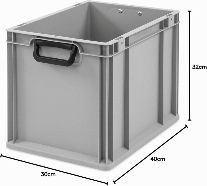 aidB Transportbox NextGen Portable Duo Eurobox mit handlichen Koffergriffen 400x300x320 mm, Transpor