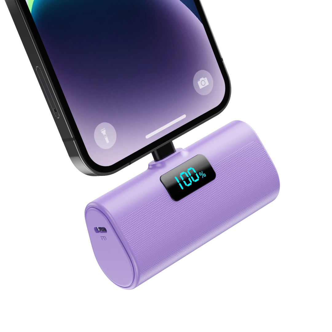 Mini Powerbank 5200mAh für iPhone, Klein Power Bank 20W PD 4.0A Schnellladefunktion Externer Akku, C