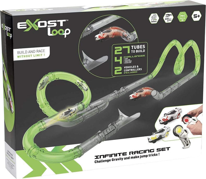 Silverlit EXOST Loop RC 20232 Infinity Racing Set by, 2 Auto inkl. Lichteffekten, 27 Bauteile, Rennb