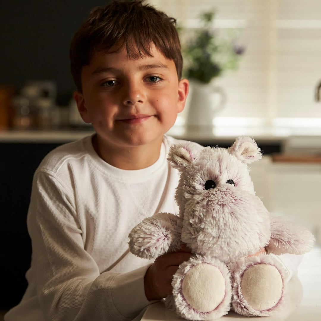 Warmies Marshmallow-Flusspferd-Plüschtier, vollständig erwärmbarer, gewichteter Teddy mit französisc