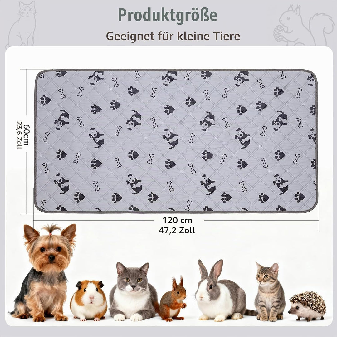 2 Stück PIPI Pads 142x70cm für Meerschweinchen, wasserdichte &amp; rutschfeste Unterlage mit 4 Lagen, su