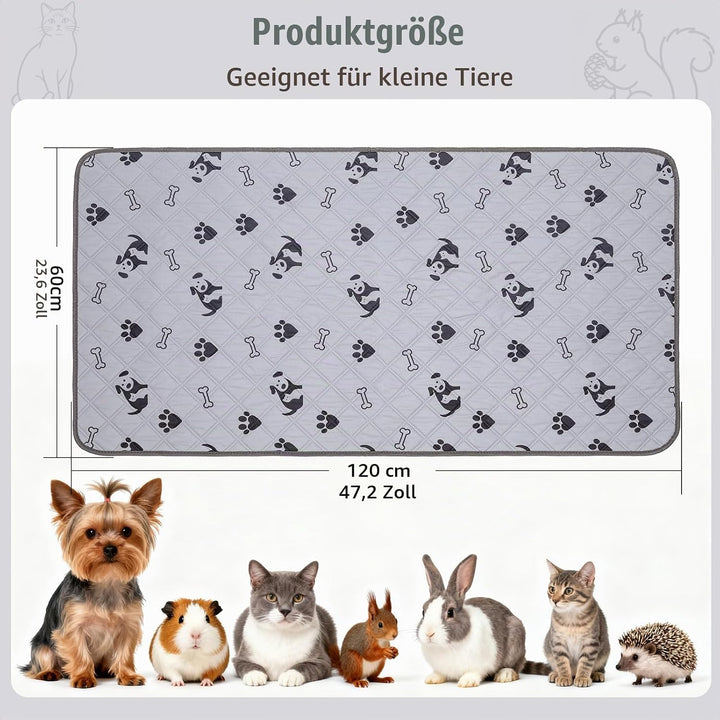2 Stück PIPI Pads 142x70cm für Meerschweinchen, wasserdichte &amp; rutschfeste Unterlage mit 4 Lagen, su