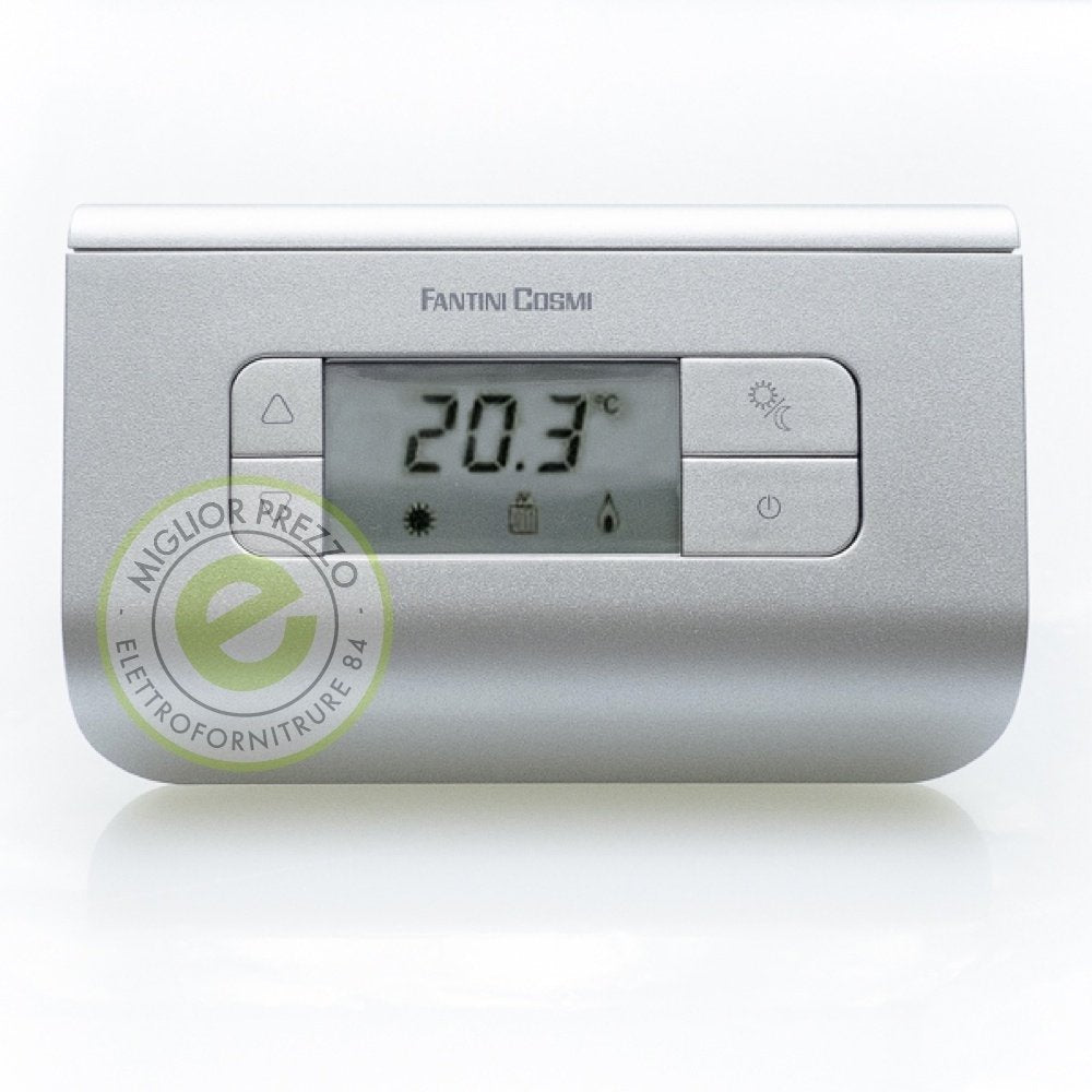 Fantini Cosmi CH116 Raumthermostat A Ladegerät, 3 Temperaturen, silber, Silber