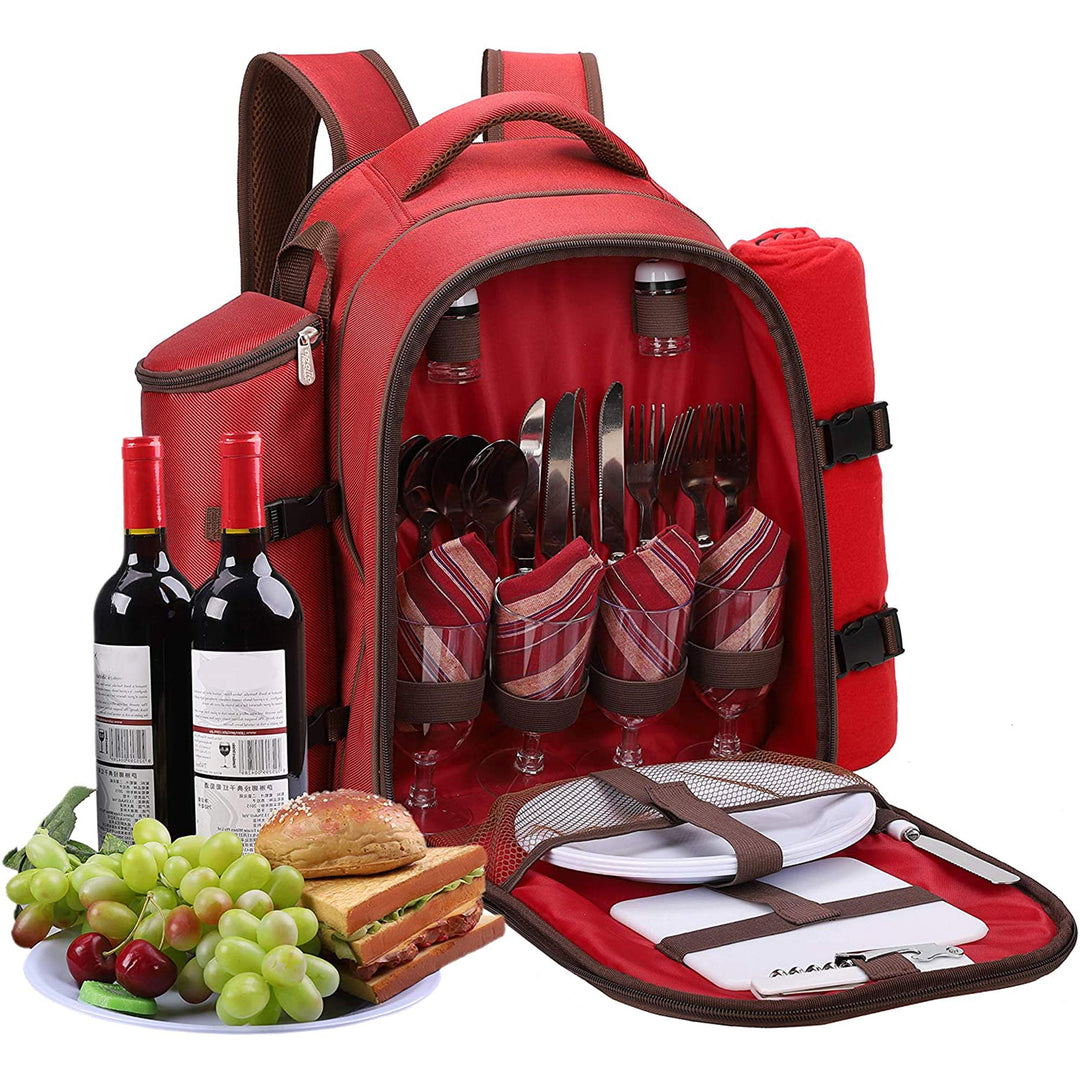 apollo walker Picknickrucksack 4 Personen Picknick Set (Set & Decke) Thermotasche Kühltaschen für Ca