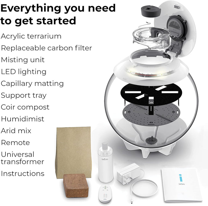 biOrb AIR 30 schwarz - Terrarium mit LED-Beleuchtung / Acryl-Becken zur Pflanzenpflege / für empfind