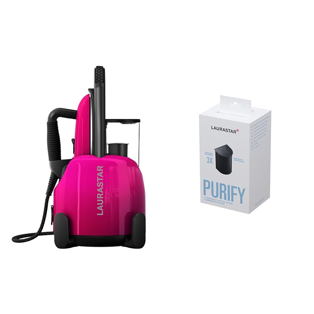 Laurastar Lift Plus Pinky Pop & Kalkschutzkartuschen zur Wasserfilterung 3-er Set Bundle mit Kalksch