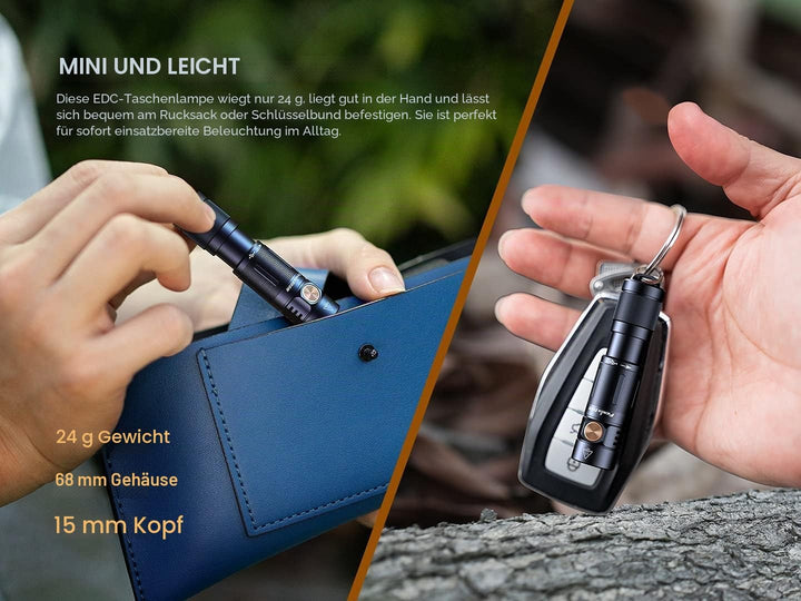 Fenix E05R LED Schlüsselbundlampe 400 Lumen schwarz