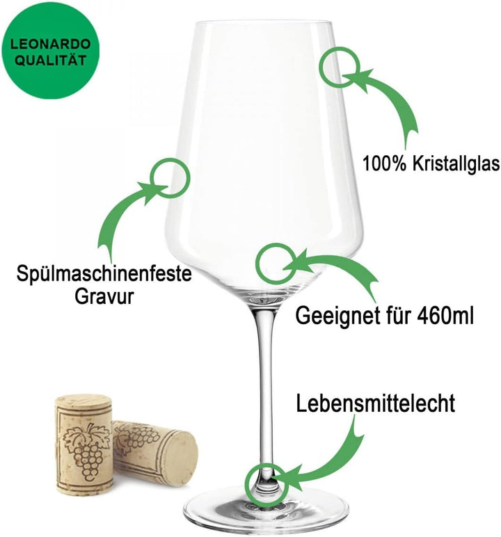 Leonardo Weingläser mit Gravur im - Goldene Weihnachten - Design als Set inkl. Holzkiste - Geschenk