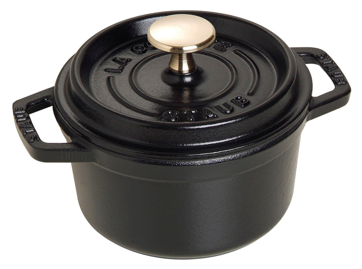 STAUB Gusseisen Bräter/Cocotte, Rund 14 cm, 0,8 L, Aromaregen Funktion, Für alle Herdarten geeignet,