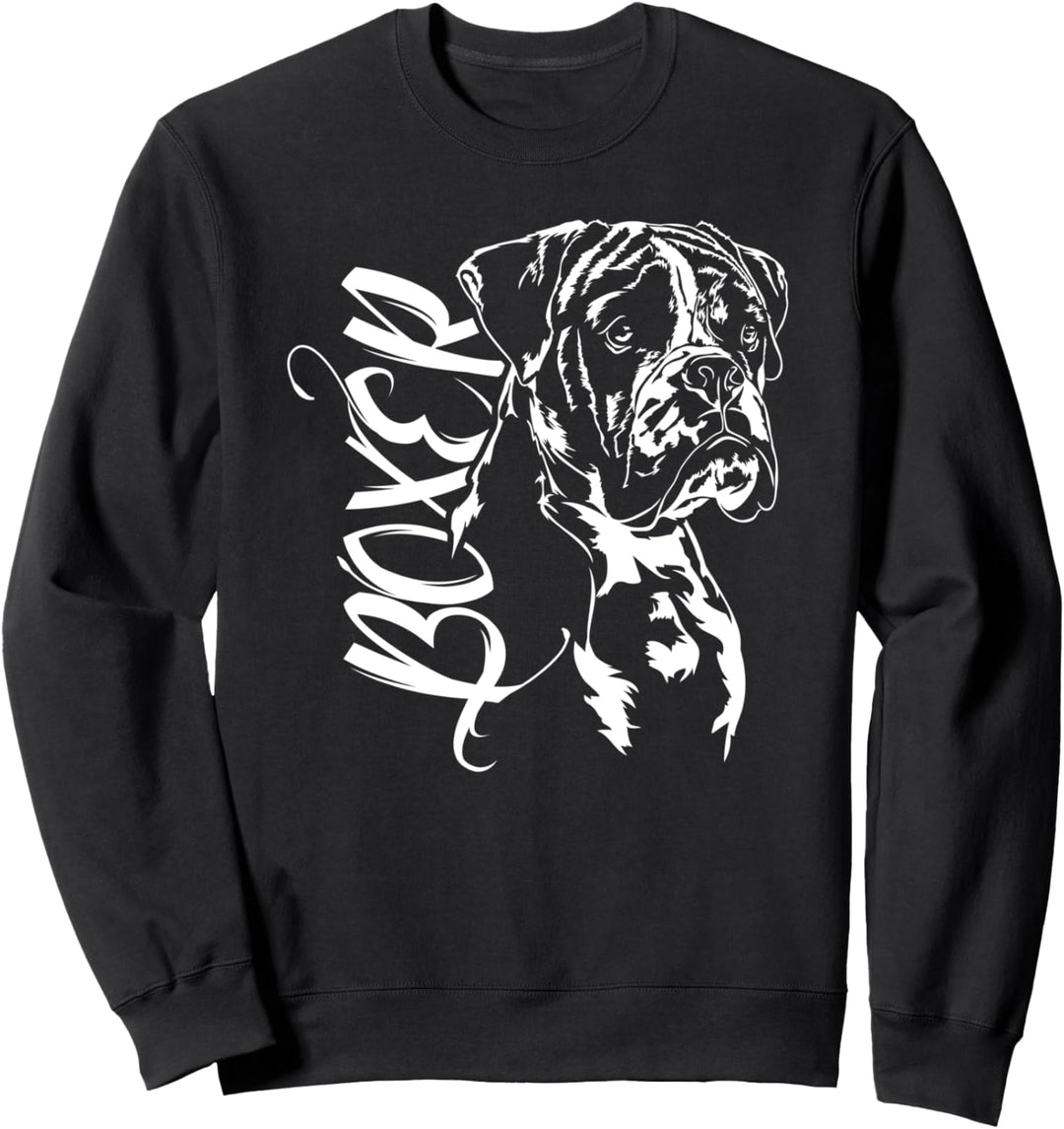Deutscher Boxer Hund Hunde Portrait Hundeportrait Sweatshirt