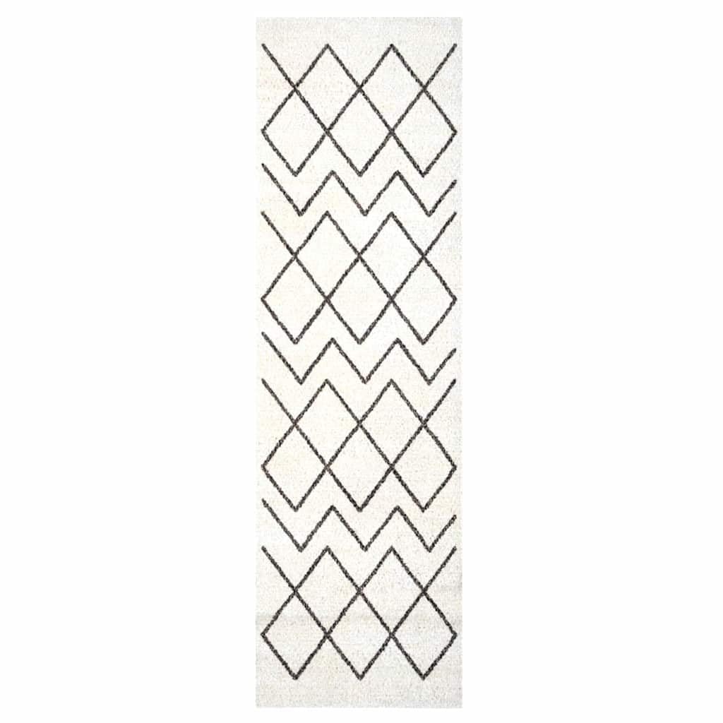 vidaXL Küchen Teppich Weiss 150 x 45 cm Samt, Eleganter Samt-Rechteck-Küchenläufer, weicher Belag, s
