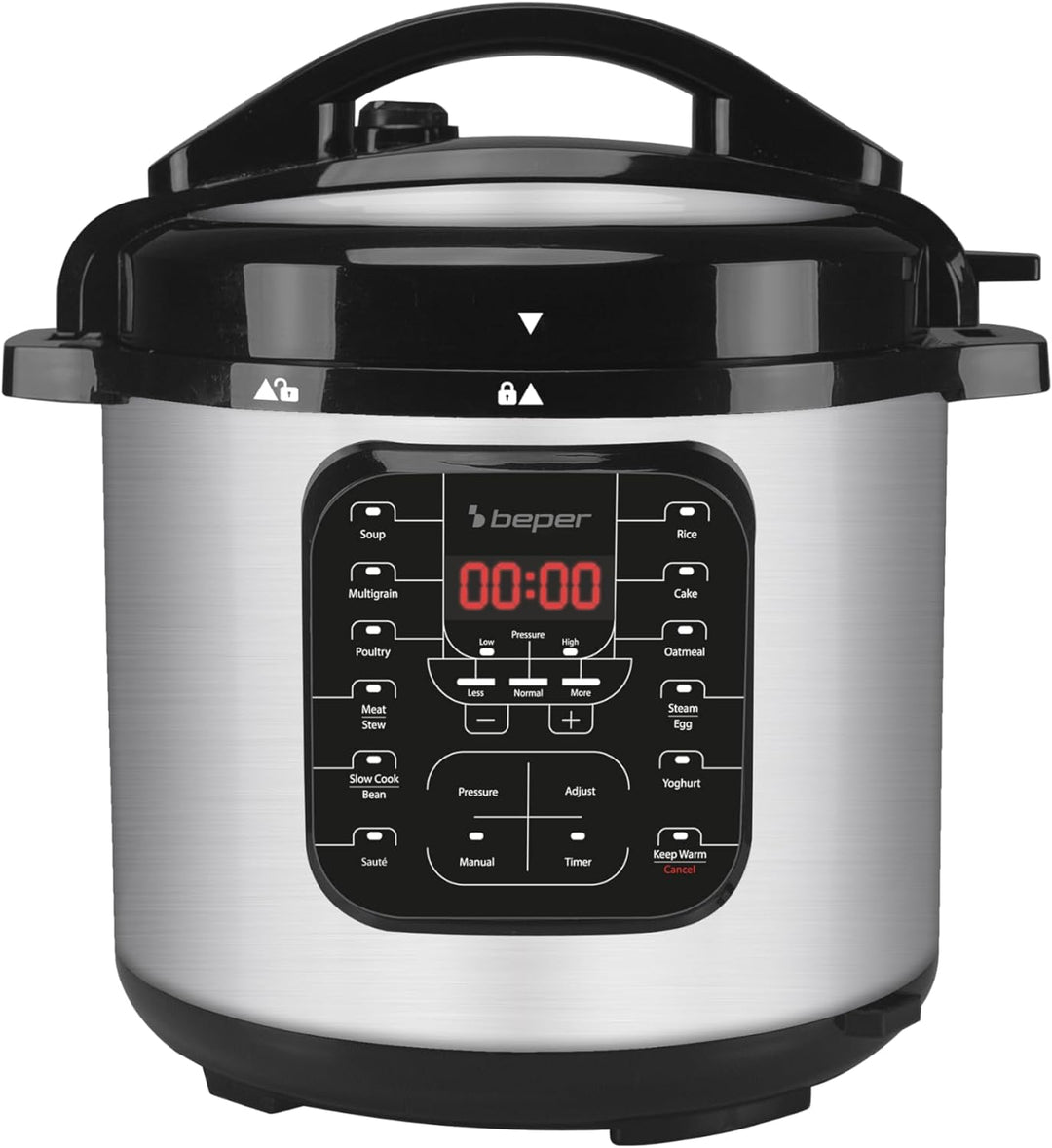 BEPER P101COS001 Multikocher, Elektrischer Schnellkochtopf, Dampfkochtopf 6 Liter- Elektrischer Schn