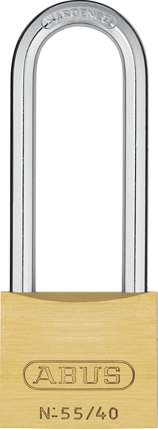 Abus - 55/40 40mm Messing Vorhängeschloss Lange Schäkel 63 - ABU5540LS63 1 Stück 40mm / Bügelhöhe 63