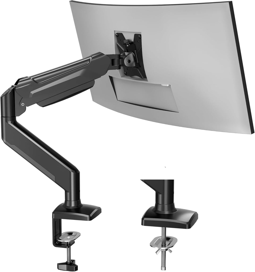 BONTEC Monitor Halterung für 13-34 Zoll Bildschirm, Gasdruckfeder Arm, Neigbar, Schwenkbar, Drehbar,