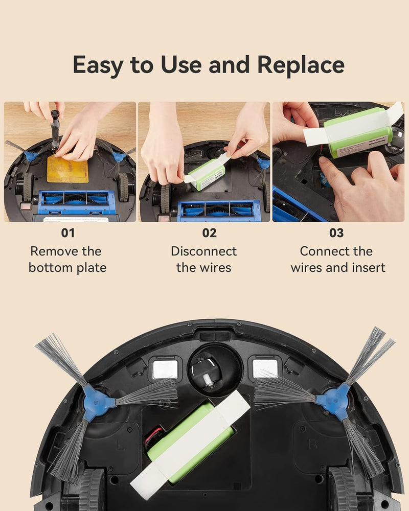 14.4V 3200mAh Li-Ion morpilot 14.4V 3200mAh Ersatzakku für eufy RoboVac, G10 G20 G30 G35 G40 Hybrid,