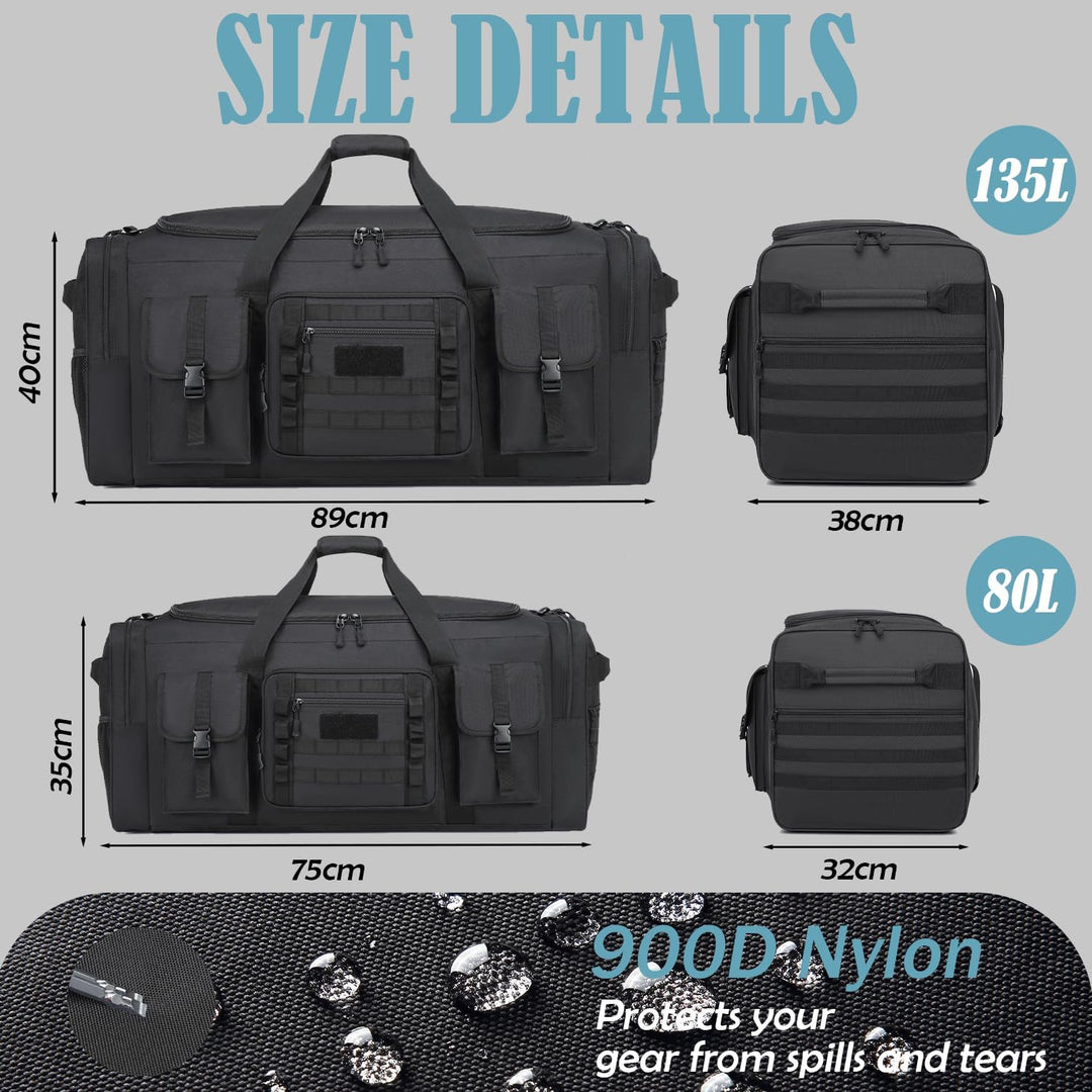135L XXL Reisetasche Handgepäck Herren grosse Sporttasche mit Schuhfach &amp; Isolierte Tasche für Train